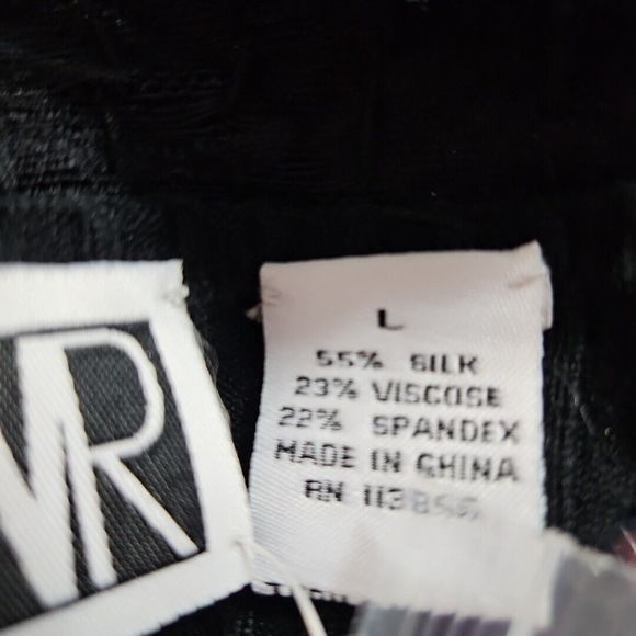 WR Women's Silk Blend Rib Black Cardigan Embellished Sz Lg NWOT - Picture 10 of 11